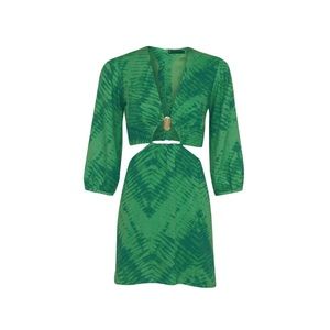 Vix Gracie Detail Short Dress in Cactus (Green) Size Small